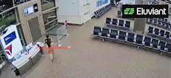 A screen capture from an Eluviant demonstration shows Aurora Flow identifying unusual behavior in an airport terminal. The company said the model provides security operators with alerts that include greater context and urgency than conventional video analytics.