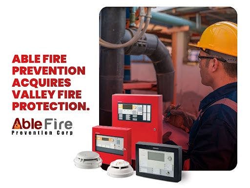 Able Fire Prevention provides inspection, maintenance and installation services for fire alarms, sprinkler systems, fire extinguishers and other life safety systems across its service territory.