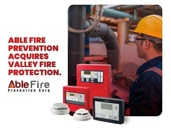 Able Fire Prevention provides inspection, maintenance and installation services for fire alarms, sprinkler systems, fire extinguishers and other life safety systems across its service territory.