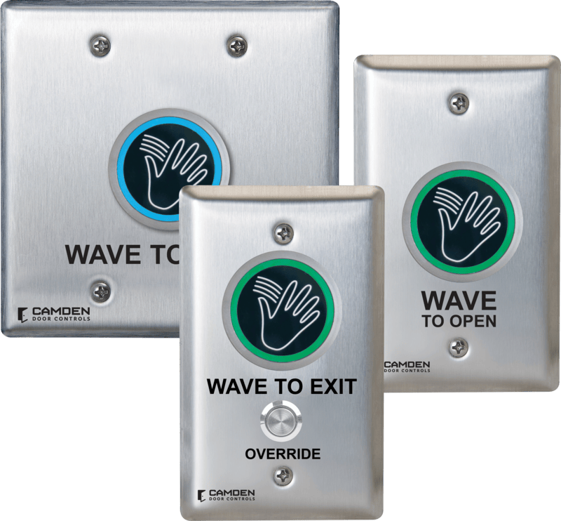 Camden Door Controls' new CM-241 and CM-242 ValueWave+ Microwave Touchless Switches are designed for automatic door and access control applications.