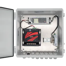 Antaira Technologies' LANOBOX Series combines an industrial PoE switch, power supply, surge protection and an IP68-rated NEMA 4X enclosure for outdoor network deployments.