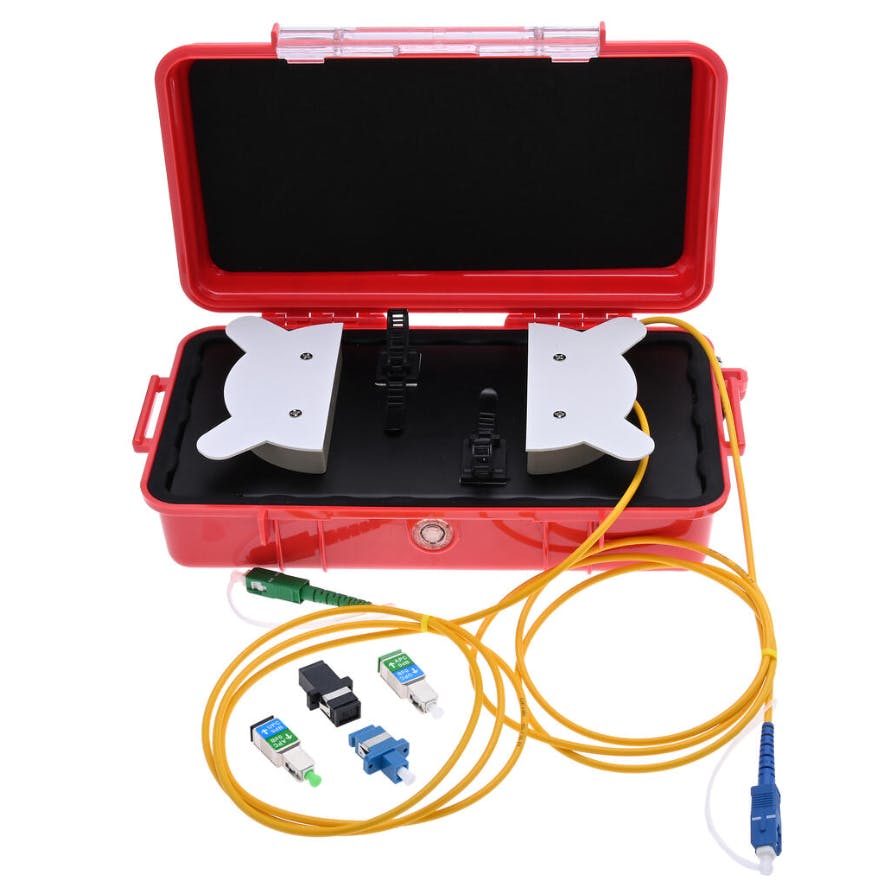 Platinum Tools&rsquo; OTDR launch cables feature micro armored fiber and rugged exterior cases for job site use.