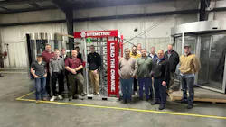 The Sitemetric Deluxe Turnstile combines Boon Edam’s Turnlock 100 Mobile Platform with Sitemetric’s branding and Integrated Construction Intelligence platform for mobile access control at construction sites.