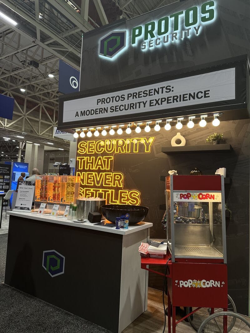 Protos Security is demonstrating its AI guard-protective operations software at GSX in Atlanta, 2026.