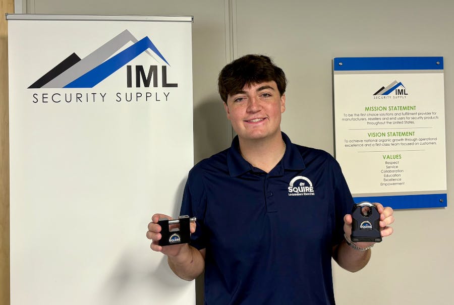 Jackson Burhans, National Account Manager for Squire USA, met with the IML Security Supply team in Kansas City as the companies began rolling out their new distribution partnership and building field support for customers.