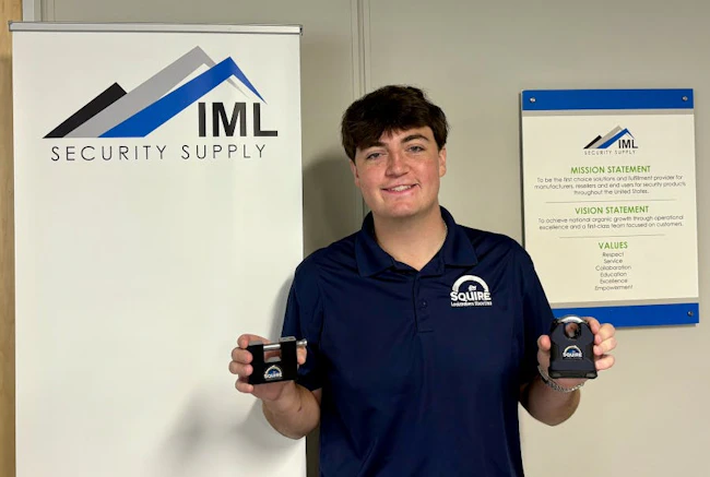Jackson Burhans, National Account Manager for Squire USA, met with the IML Security Supply team in Kansas City as the companies began rolling out their new distribution partnership and building field support for customers.
