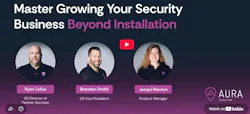 AURA team members outline the company’s new Installer & Dealer Program during an online session focused on adding on-demand physical response services and recurring revenue opportunities.
