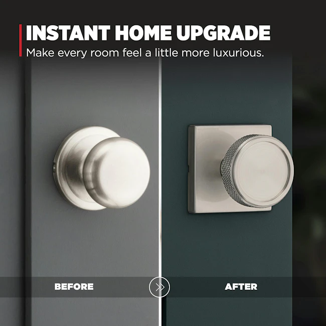 Kwikset&rsquo;s Raya collection features diamond knurling and is available in Satin Nickel, Matte Black and select two-tone configurations.