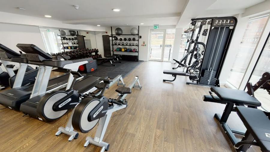 Paxton&rsquo;s Solo access control system was deployed at a student housing complex serving approximately 500 residents, with the property including shared recreational spaces such as the onsite gym shown here.