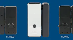 The RITE Touch 2050 provides PIN, fingerprint and MIFARE credential access for all-glass interior doors.