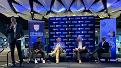 An IT leadership panel moderated by RC Woodson (far left) drove home that technology and security professionals can no longer operate in separate lanes. Panelists included (from left): Gary Flowers, Robert Field, Josh Barney, and Kenneth McCoy.