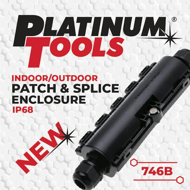 The Platinum Tools 746B provides a compact enclosure for splicing, repairing and extending low voltage cables across a range of installation environments.