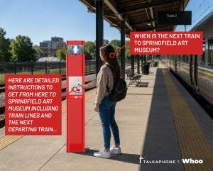 Talkaphone&rsquo;s EZinfo&trade; Conversational AI transforms an emergency communication station into an interactive resource for information, wayfinding and assistance.