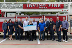 ADT presented $30,000 in donations to the Irving Police Athletic League and Grey Matters to Firefighters during the unveiling of its renovated Irving, Texas, monitoring center.